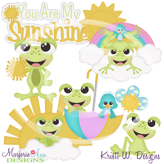 My Sunshine-Frogs SVG Cutting Files/Paper Piecing +Clipart - Click Image to Close